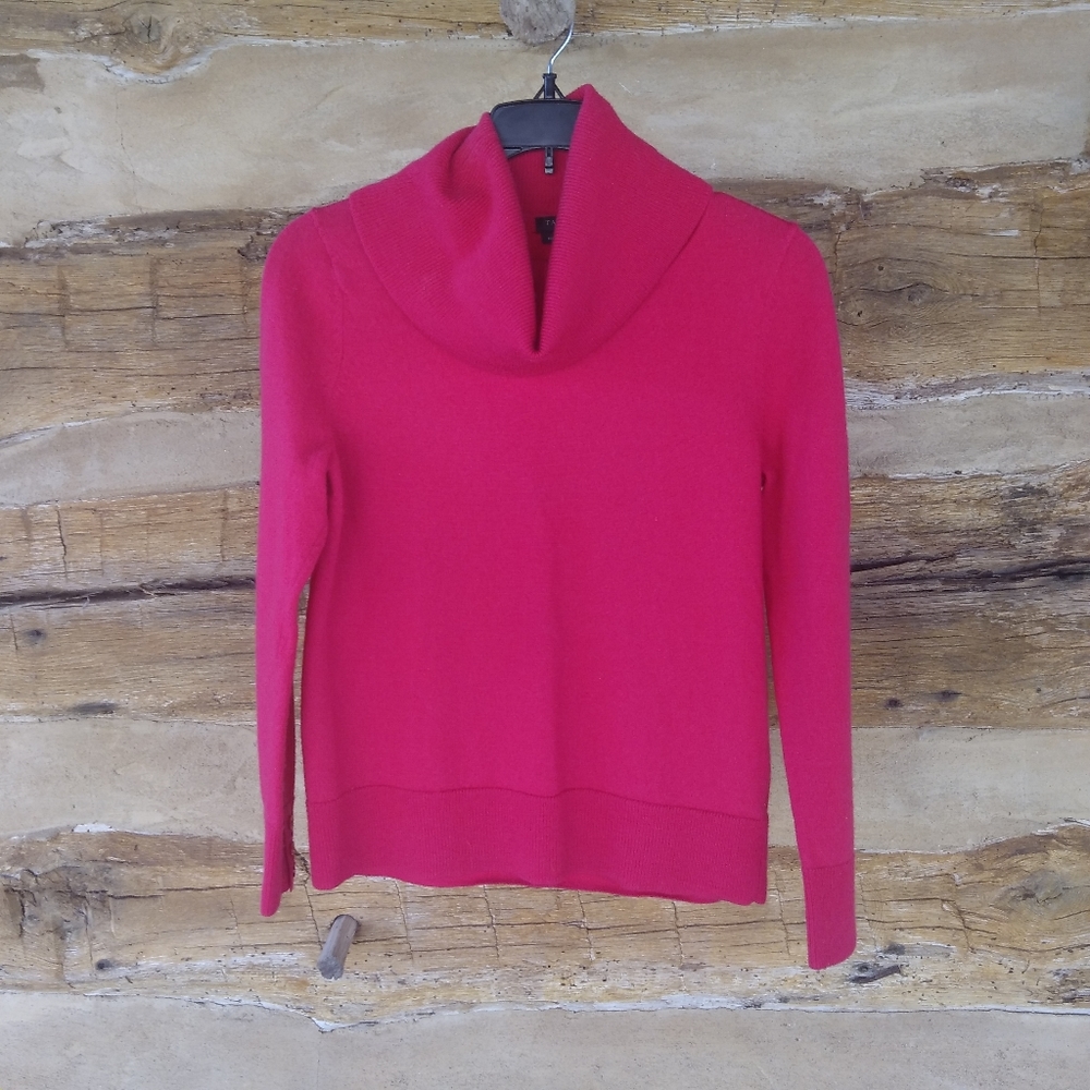 Talbots Pink Merino Wool Cowl Neck Sweater Size MP